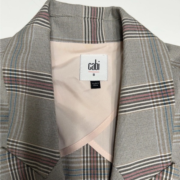 Cabi Women’s #5470 Sleuth Blazer Jacket Size 8 Gray Plaid Double Breasted Blazer - Picture 5 of 10